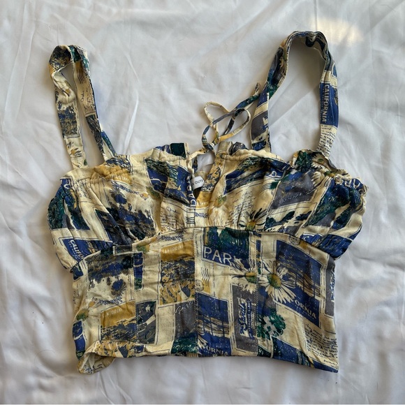 Urban Outfitters Blue Valentina Travel Soft Bustier Crop Top - Picture 5 of 16